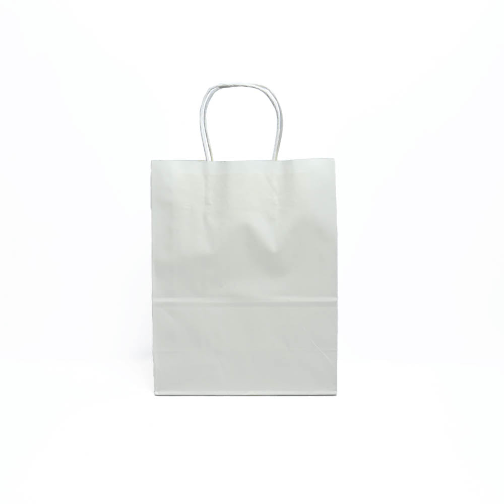 12 Bolsas Colores Kraft 21x27x11 cm Boutique Cumpleaños Color: Blanco