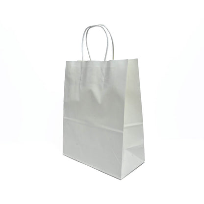 12 Bolsas Colores Kraft 21x27x11 cm Boutique Cumpleaños Color: Blanco