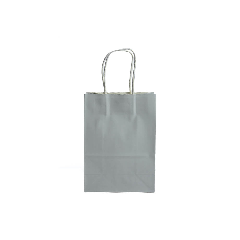 12 Bolsas Colores Kraft 21x27x11 cm Boutique Cumpleaños Color: Gris