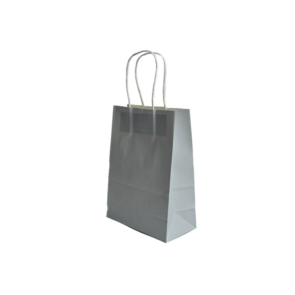 12 Bolsas Colores Kraft 21x27x11 cm Boutique Cumpleaños Color: Gris