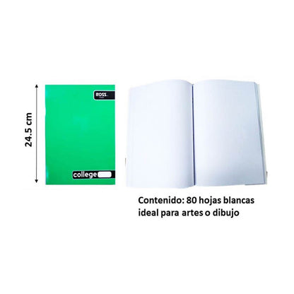 Cuaderno College ROSS Croquis 80 Hojas