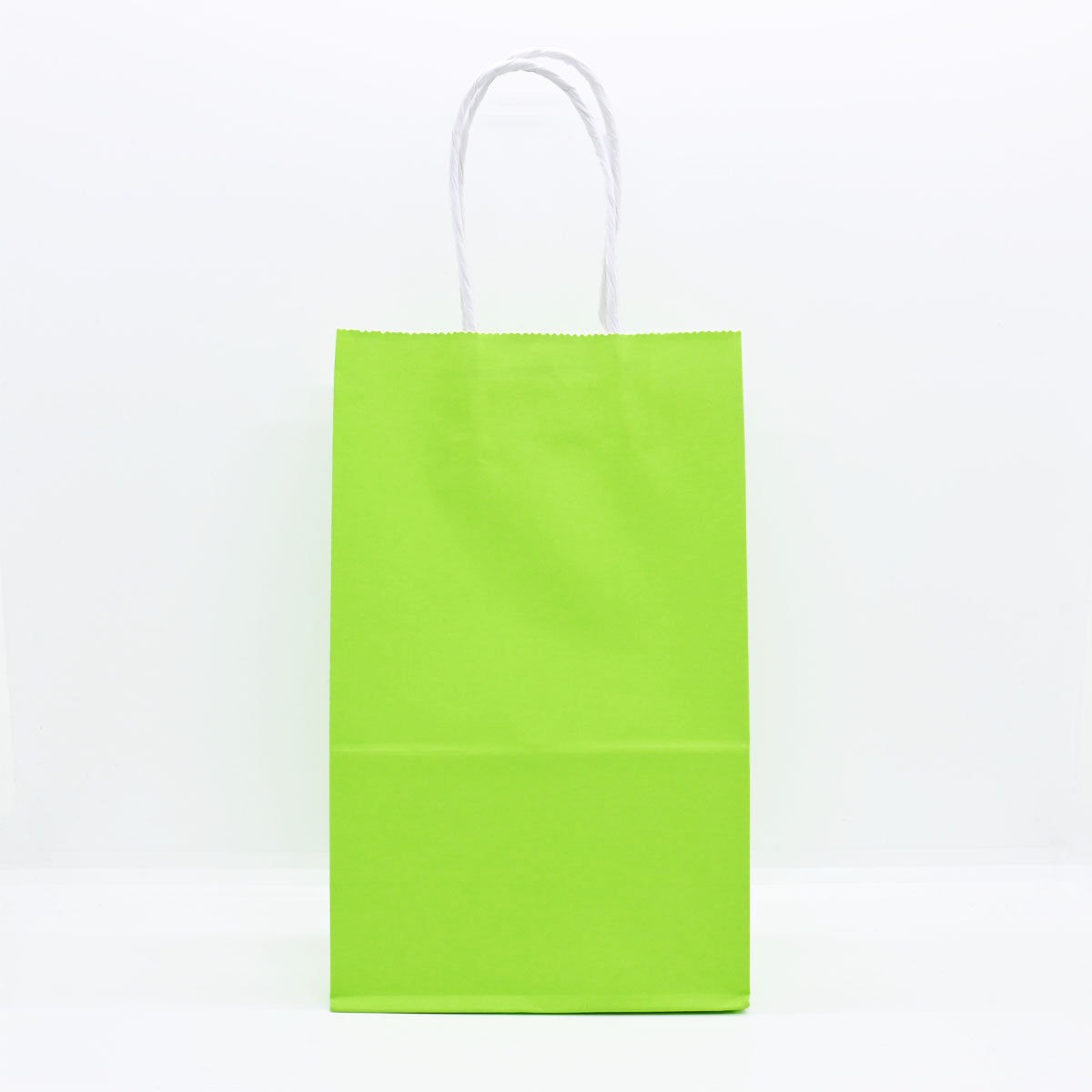 12 Bolsas Colores Kraft 13x21x8cm Boutique Cumpleaños con Asa Color: Verde