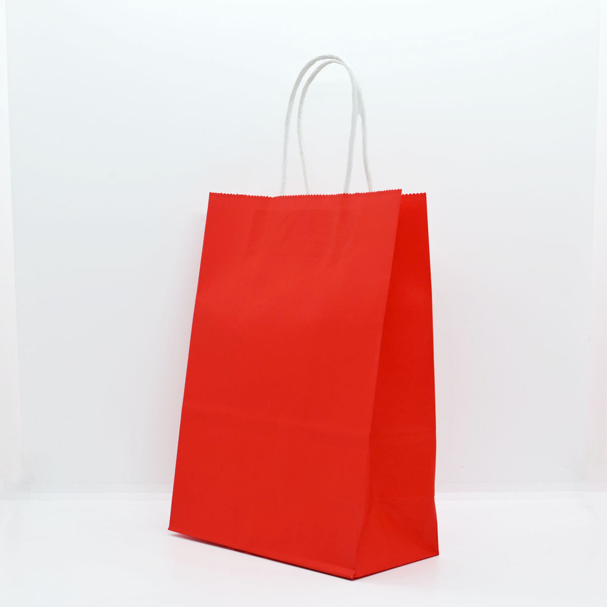 12 Bolsas Colores Kraft 16x21x8cm Boutique Cumpleaños con Asa Color: Rojo