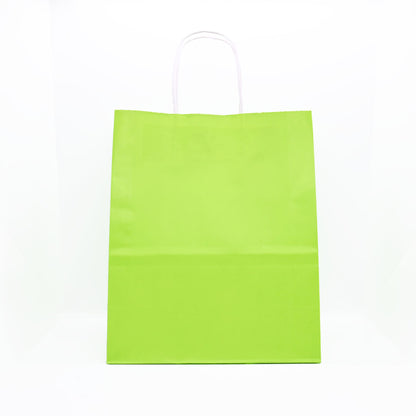 12 Bolsas Colores Kraft 26x33x12cm Boutique Cumpleaños Color: Verde