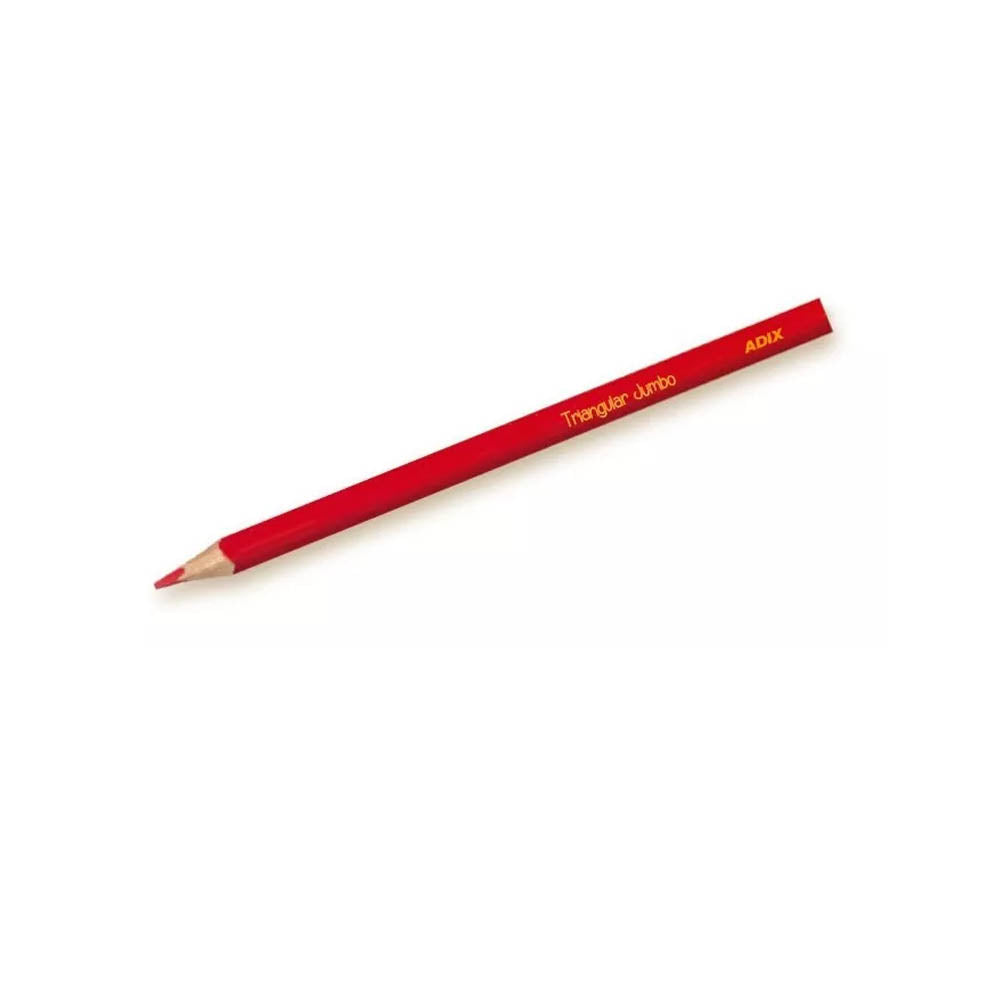Lápices de Colores Jumbo 12 Unidades Triangulares Adix + Sacapunta