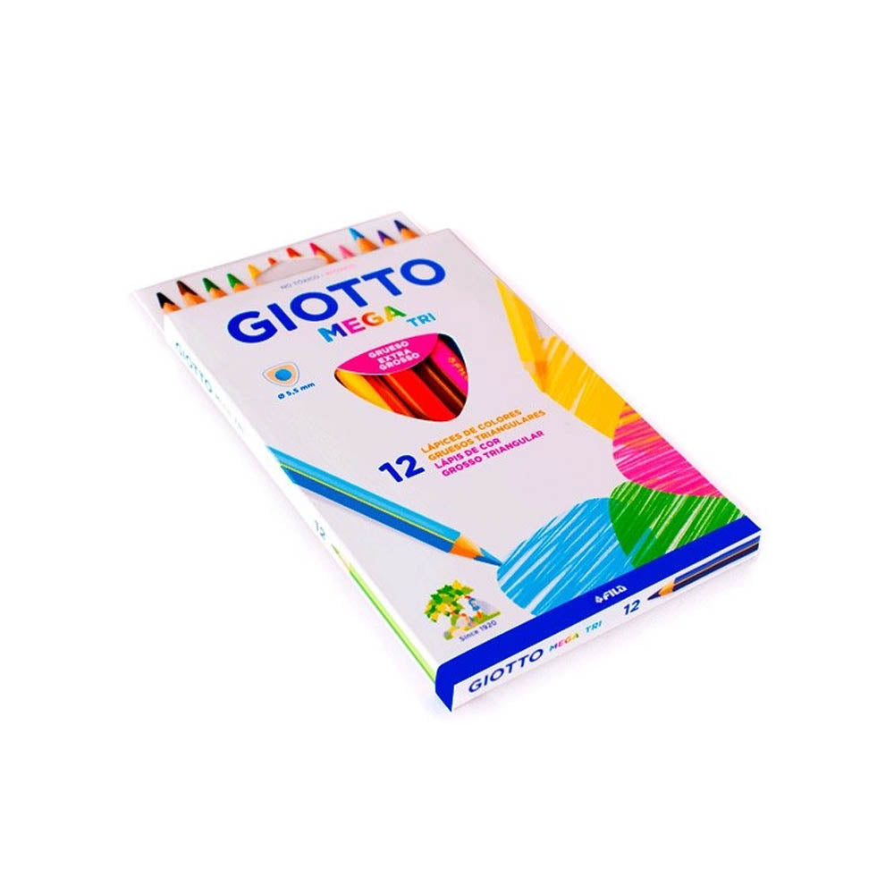 Lápices Giotto Mega Tri Triangular x 12 Colores