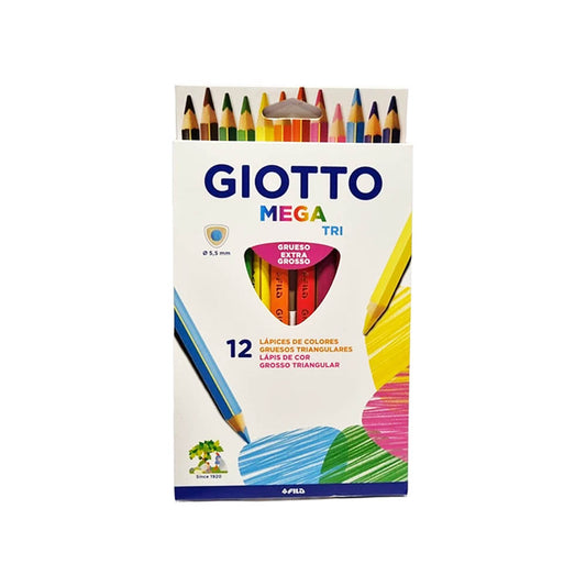 Lápices Giotto Mega Tri Triangular x 12 Colores