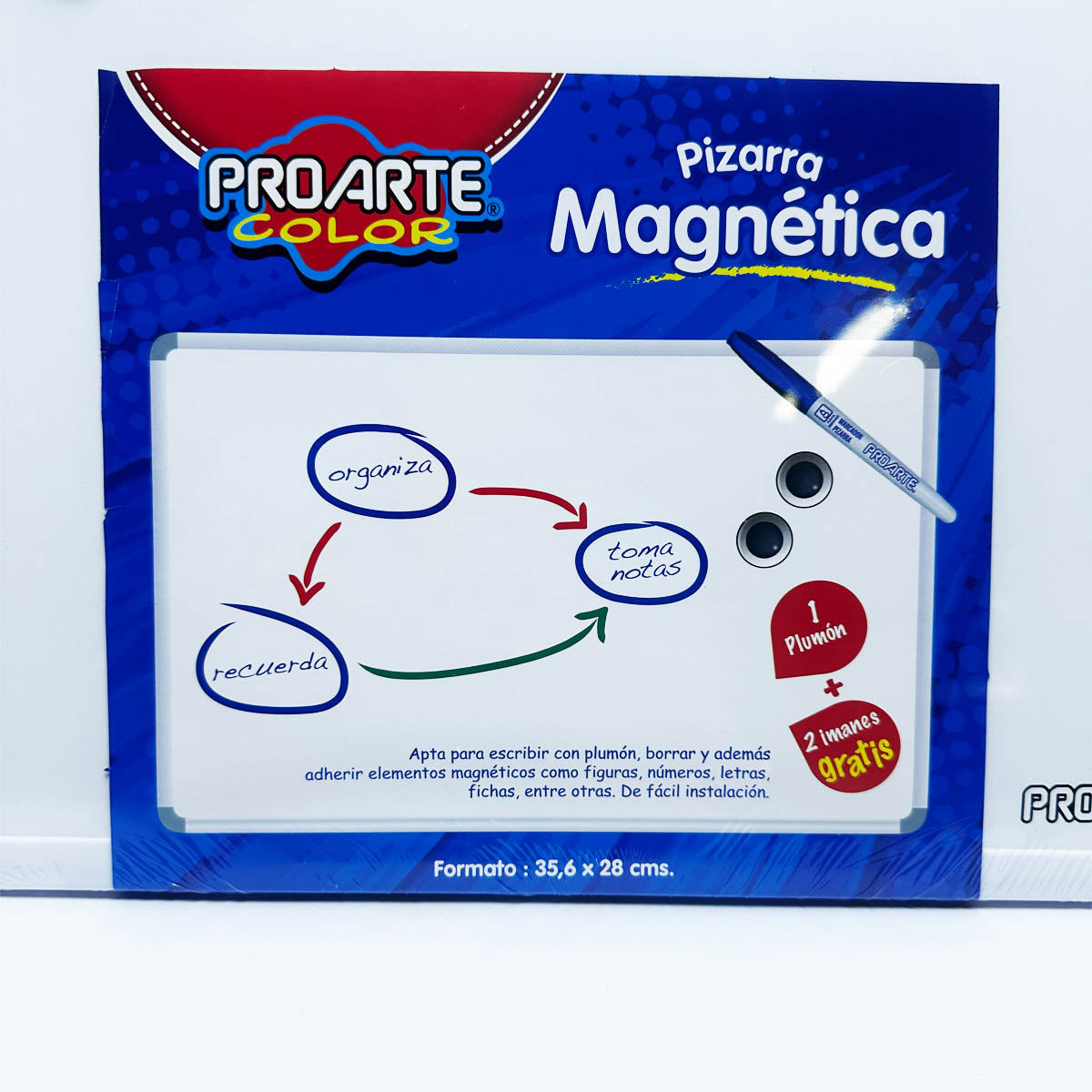 Pizarra Magnética Proarte 35.6x28 Cm + Plumon + 2 Imanes