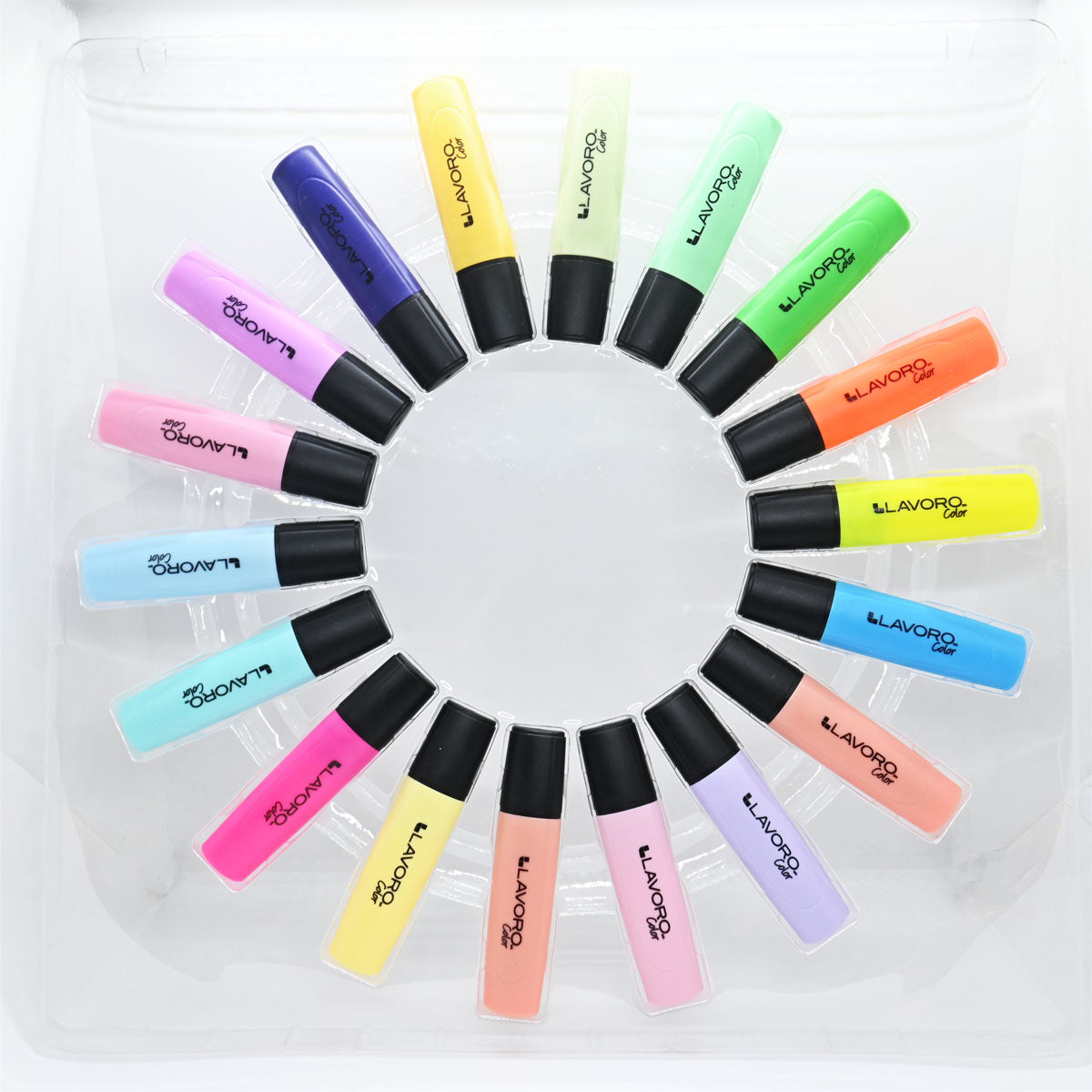 Set Destacadores 18 Colores Neon/pasteles Lavoro