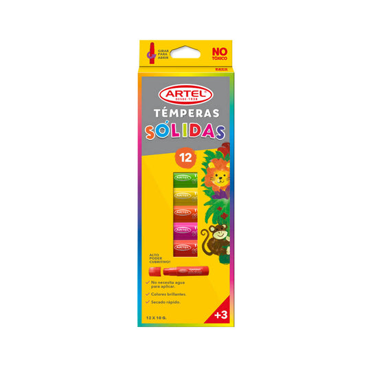 Témpera Sólida 12 Colores Artel