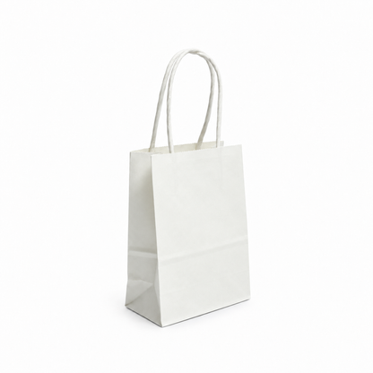12 Bolsas de Papel Kraft 12x15x6cm con Manilla – Boutique y Cumpleaños