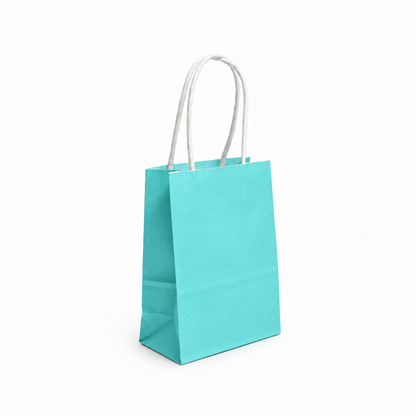 12 Bolsas de Papel Kraft 12x15x6cm con Manilla – Boutique y Cumpleaños