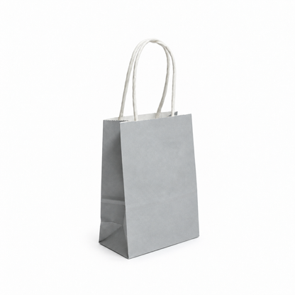 12 Bolsas de Papel Kraft 12x15x6cm con Manilla – Boutique y Cumpleaños