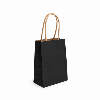 12 Bolsas de Papel Kraft 12x15x6cm con Manilla – Boutique y Cumpleaños