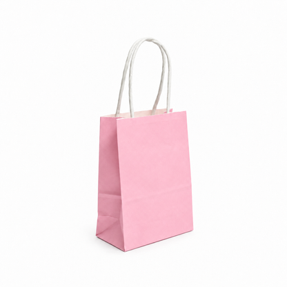 12 Bolsas de Papel Kraft 12x15x6cm con Manilla – Boutique y Cumpleaños