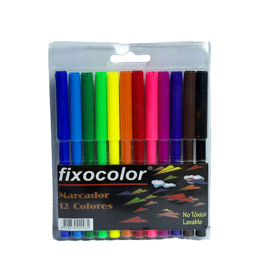 Marcadores Lápices Scripto 12 Colores Fixocolor