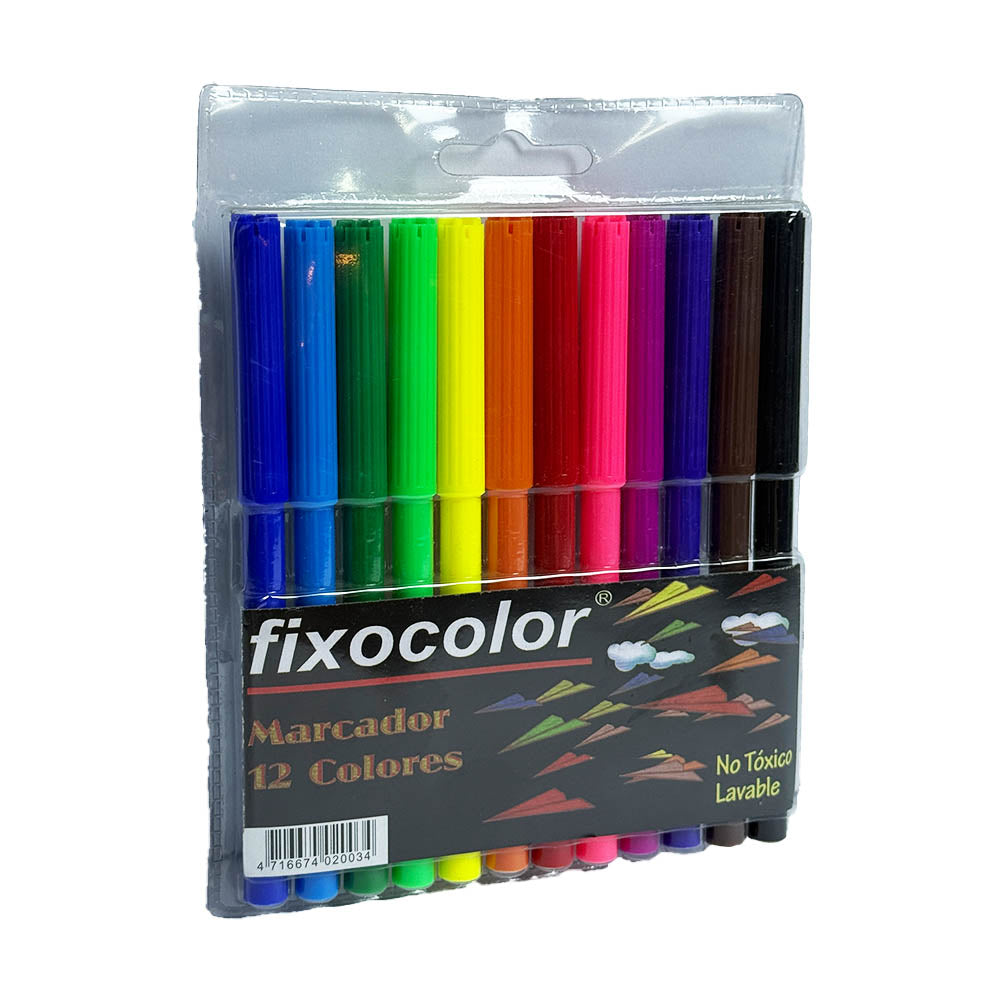 Marcadores Lápices Scripto 12 Colores Fixocolor